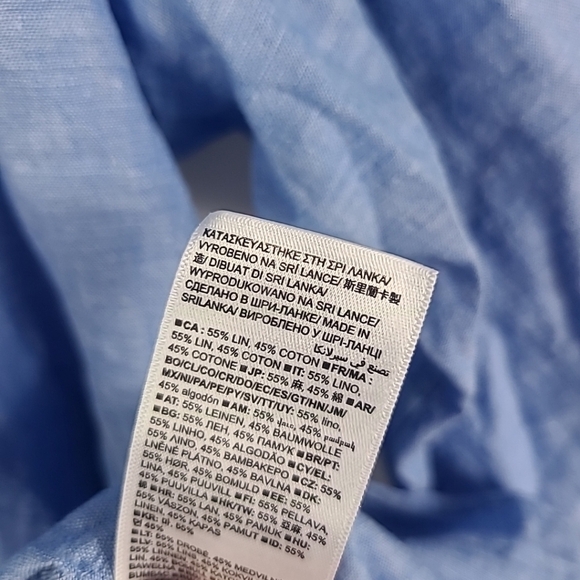 NEW Gap Men's Blue Long Sleeve Button Down Dress Shirt Size XXXL Tall Retail $60 - Picture 3 of 4